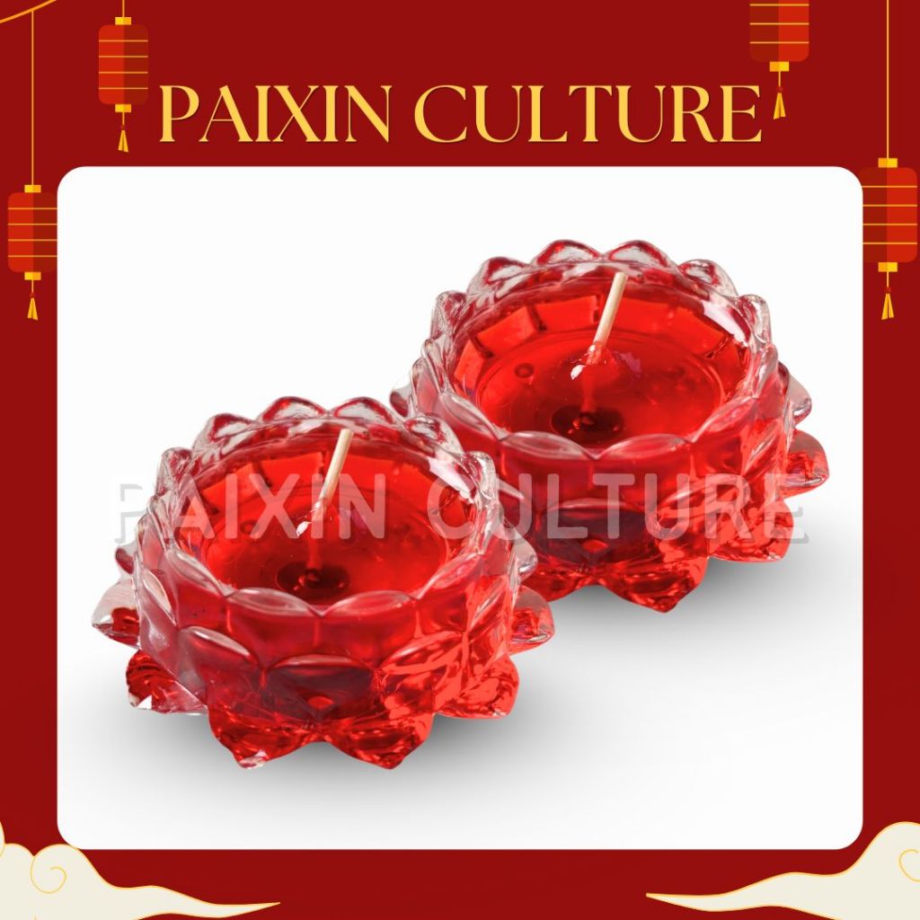 Lilin Jelly Sembahyang Lianhua Merah / Teratai / Lilin sembahyang