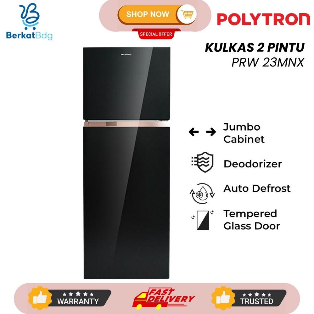 LEMARI ES POLYTRON PRW 23 MN - LEMARI ES/KULKAS 2 PINTU POLYTRON