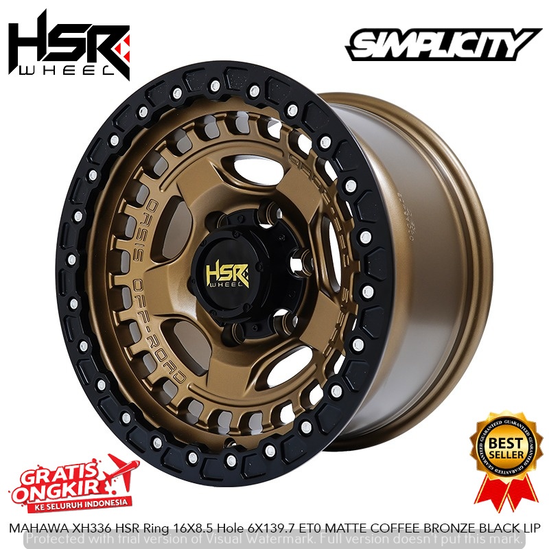 Velg Mobil Offroad Lubang 6 HSR MAHAWA R16 untuk Triton Hilux Pajero Fortuner Panther Hardtop DLL