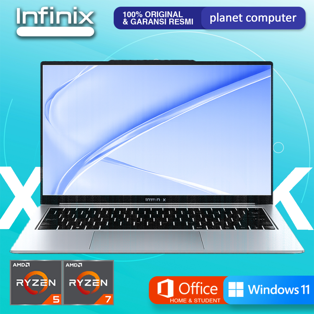 INFINIX XBOOK 15 /  B14 RYZEN 7 7735HS RAM 8GB/16GB SSD 256GB 512GB W11 14.0 WUXGA