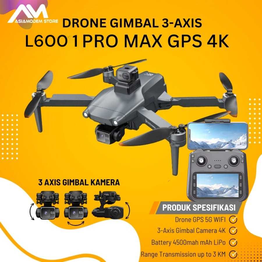 Promo LYZRC L600-1 PRO MAX Drone 4K GPS 3 Axis Gimbal Obstacle Avoidance