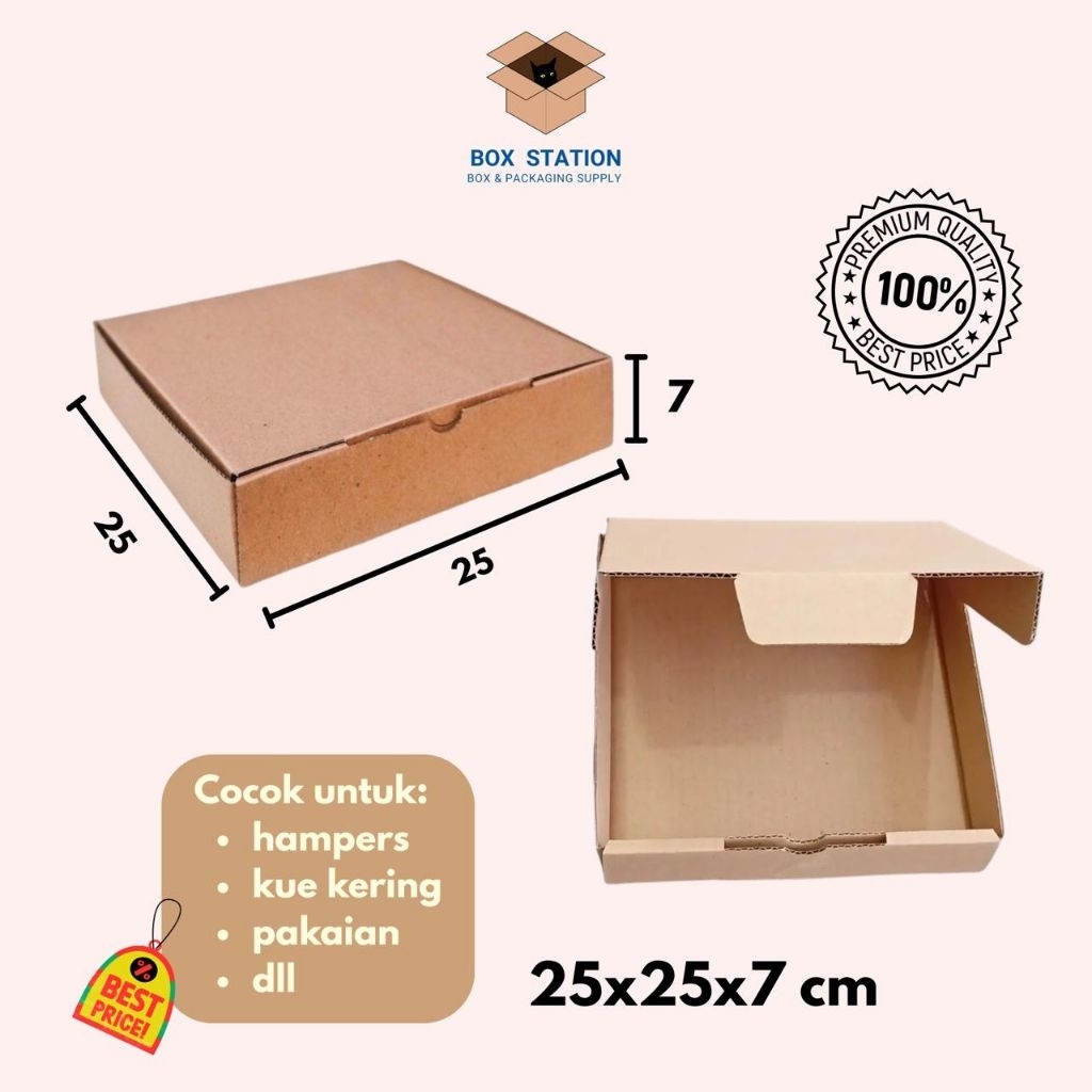 kardus box pizza die cut 25x25x7 cm dus packaging