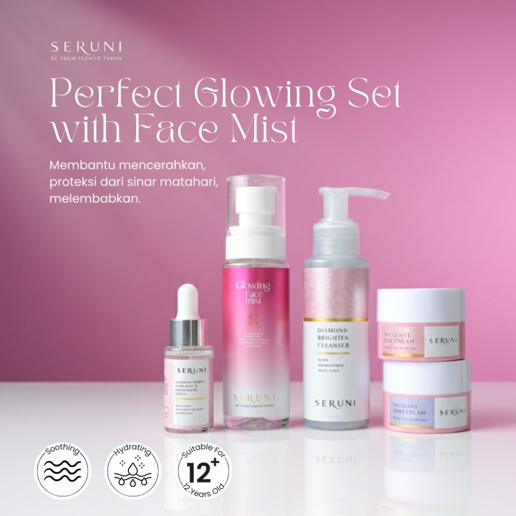Seruni – Paket Glowing & Beauty – Membantu Mencerahkan Wajah & Membantu Melembabkan Wajah – [ 5 Pcs 