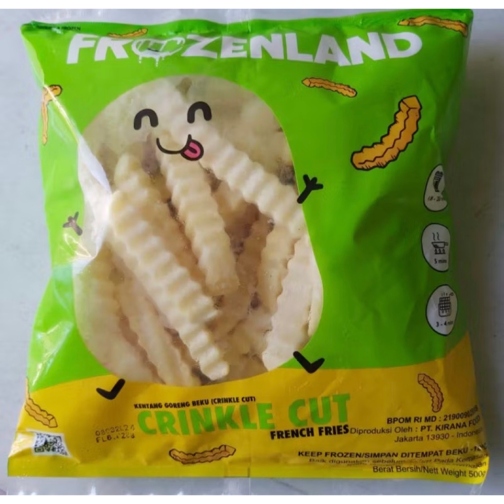 Kentang Frozenland crinckle out 500gr (Frozenland)