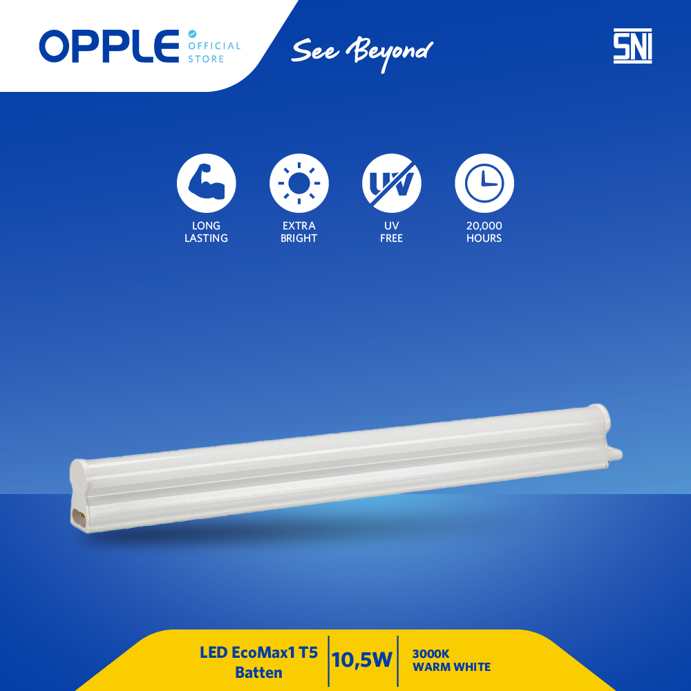 OPPLE Lampu LED T5 Batten EcoMax1 870mm 10.5W