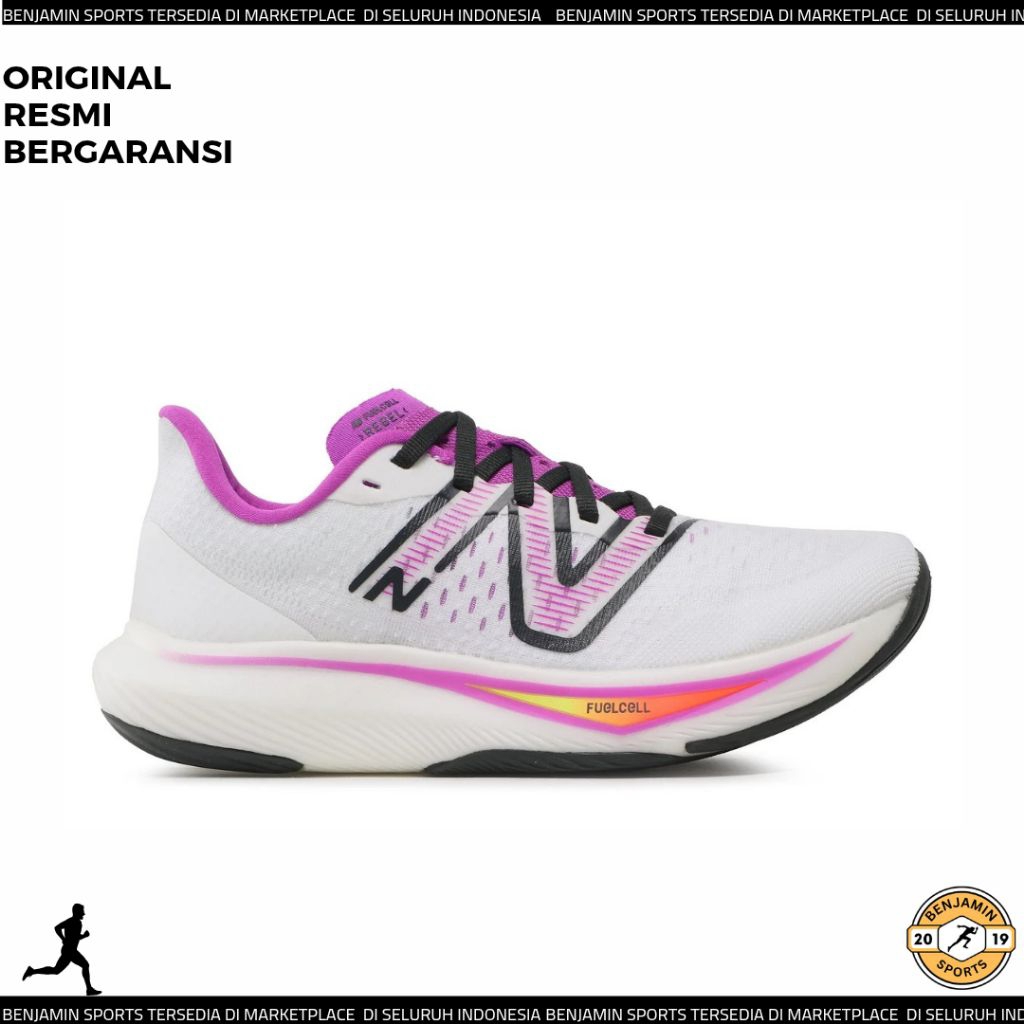Sepatu lari wanita Fuelccell rebel v3 white / purple Original size 37