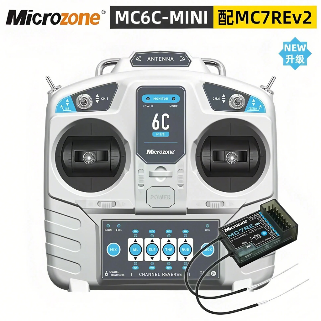transmitter MICROZONE MC6C mini 6CH receiver MC7RE V2 rc airplane rc drone helikopter boat rc tank