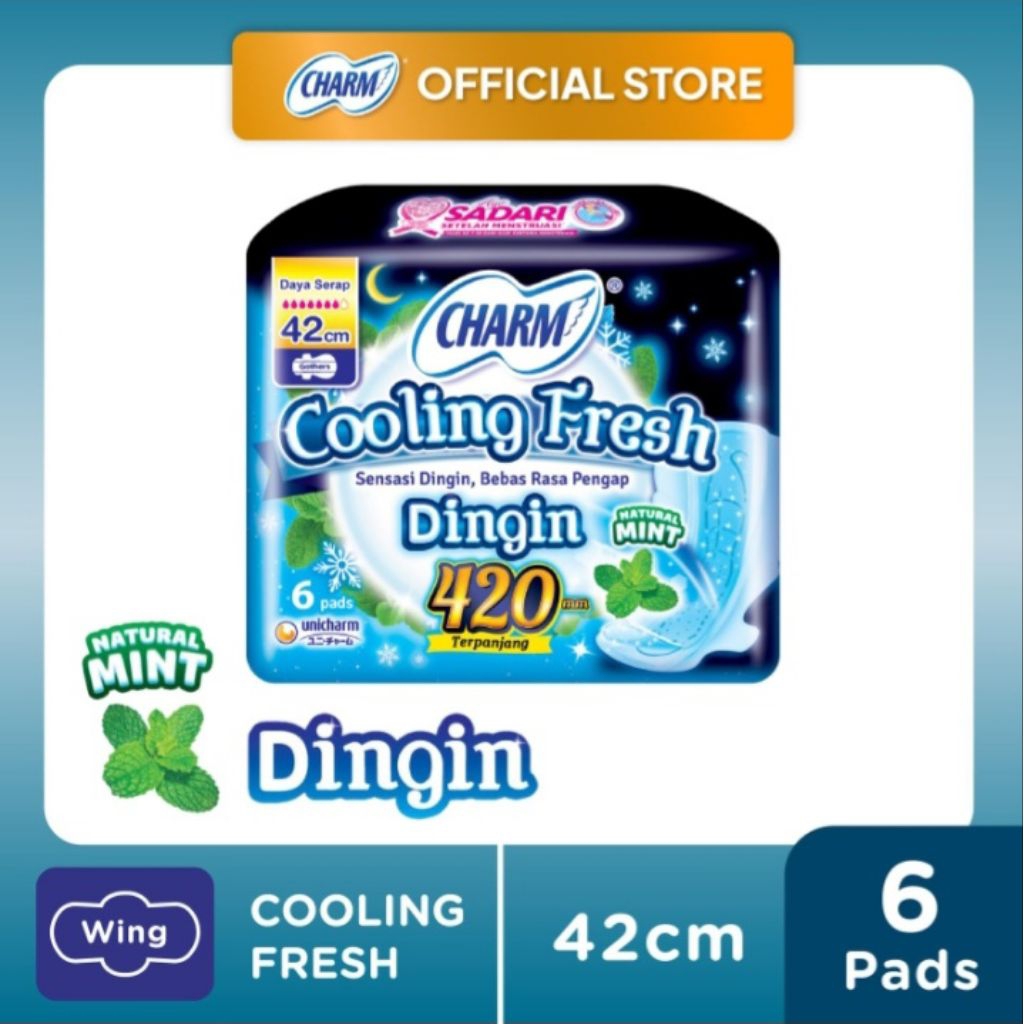 Charm Pembalut Cooling Fresh Night 42cm 6 Pads