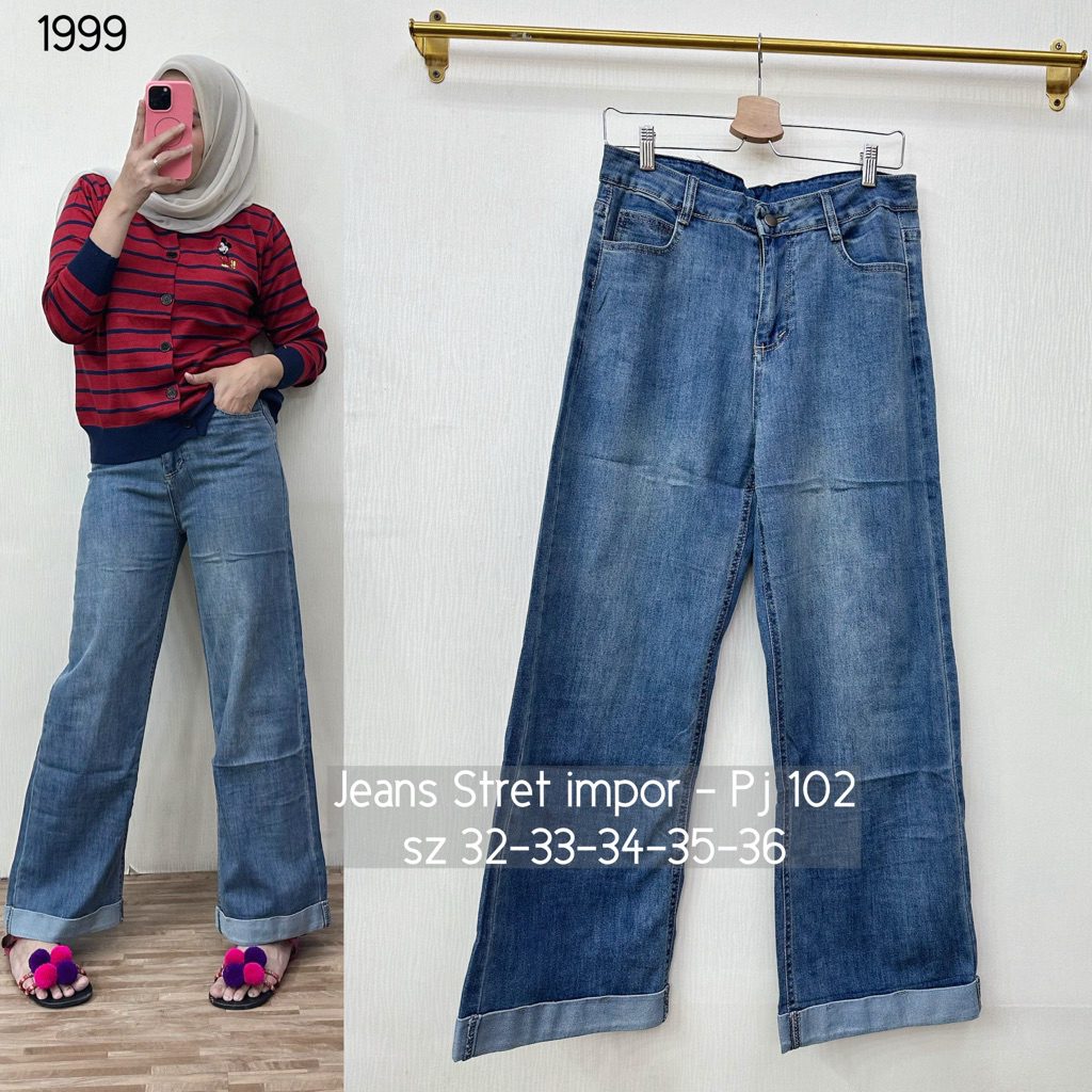 11999 LONDON GIRL celana jeans Stret stik balik