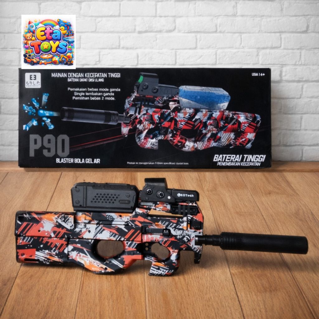Mainan gel blaster p90 ukuran besar / gel blaster baterai tanam / COD
