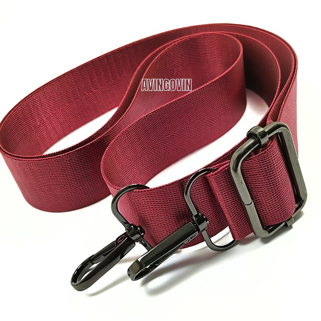 Tali Tas Selempang Lebar 3cm Poliester Halus Besi Hitam