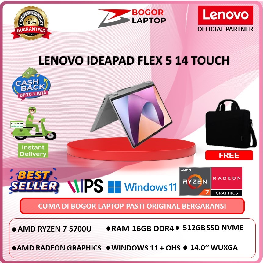 LENOVO IDEAPAD FLEX 5 14 TOUCH RYZEN 7 5825 16GB 512GB WINDOWS 11 + OHS 14'' INCH WUXGA