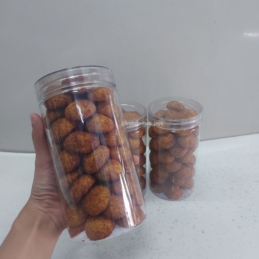 [10 pcs] Toples Tabung Tutup Bening 1000ml/ Toples Mini Transparan/ Toples Kue Kering/ Tempat Sambal