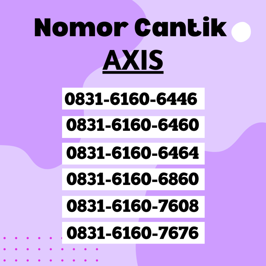 PROMO NOMOR CANTIK AXIS URUT / KARTU PERDANA AXIS CANTIK (A30) / NOMOR AXIS CANTIK SPESIAL TERMURAH 
