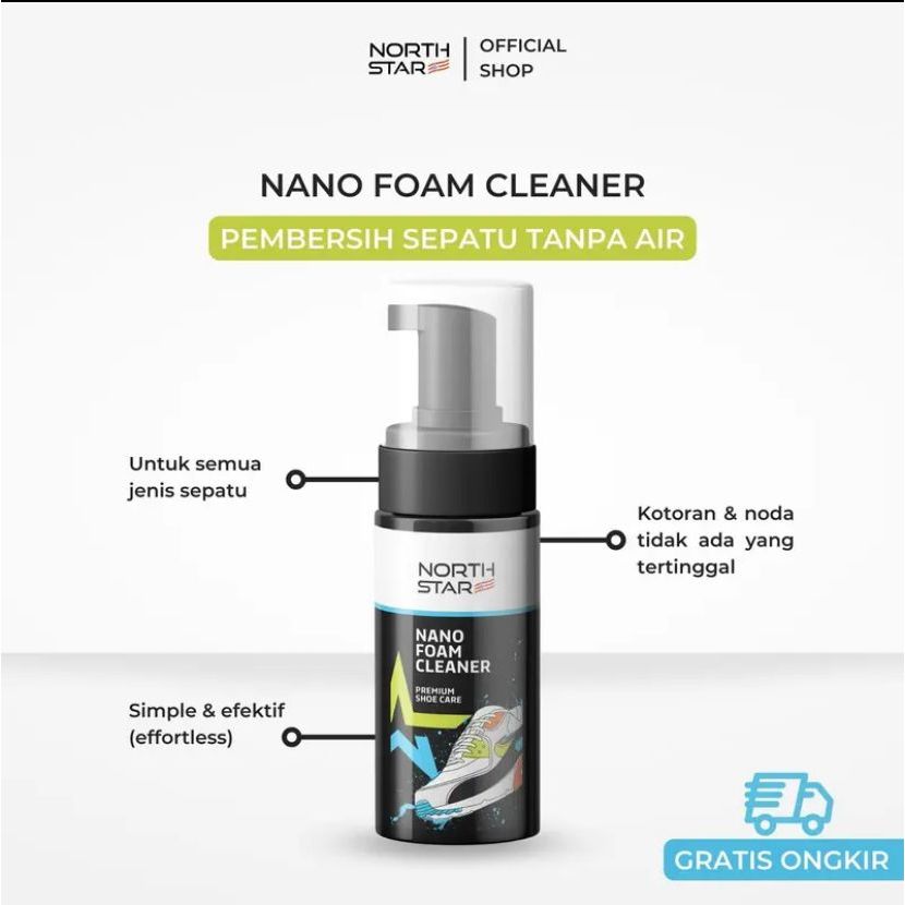 Pembersih Sepatu North Star 100ML Nano Foam Shoes Cleaner Sabun Cuci Perawatan Sepatu tas