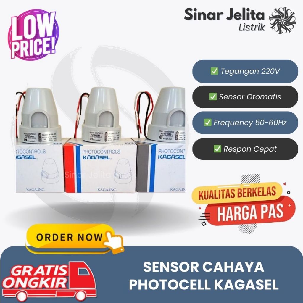 Fotosel KAGASEL 3A/6A Sensor Cahaya Otomatis | KAGASEL Photo Control Sensor Lampu Otomatis