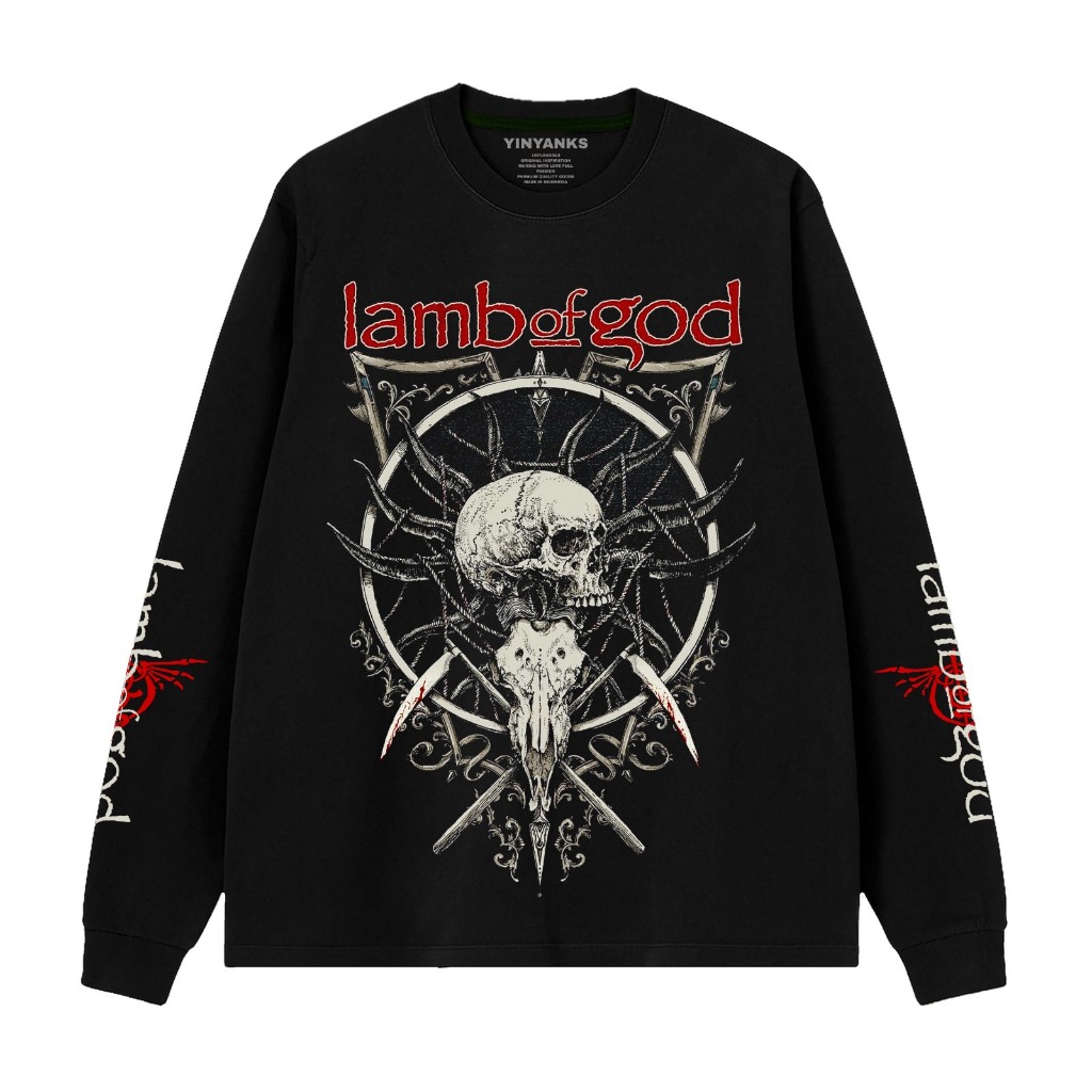 Mickola T-shirt Lengan Panjang Rib LambOfGod Longsleve Bahan combed 24s