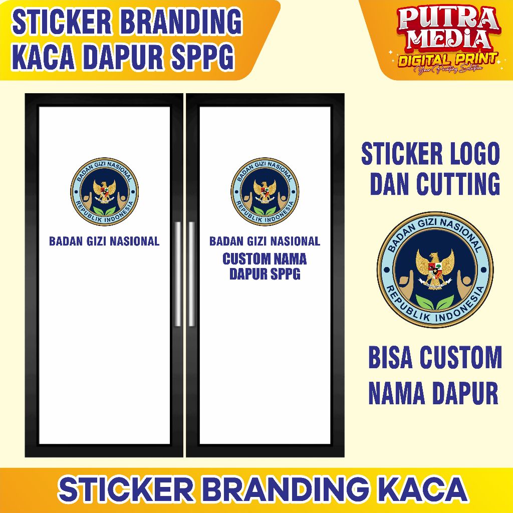 Stiker Pintu Kaca Dapur MBG SPPG / Sticker Pintu Kaca Dapur SPPG / Dapur BGN Termurah