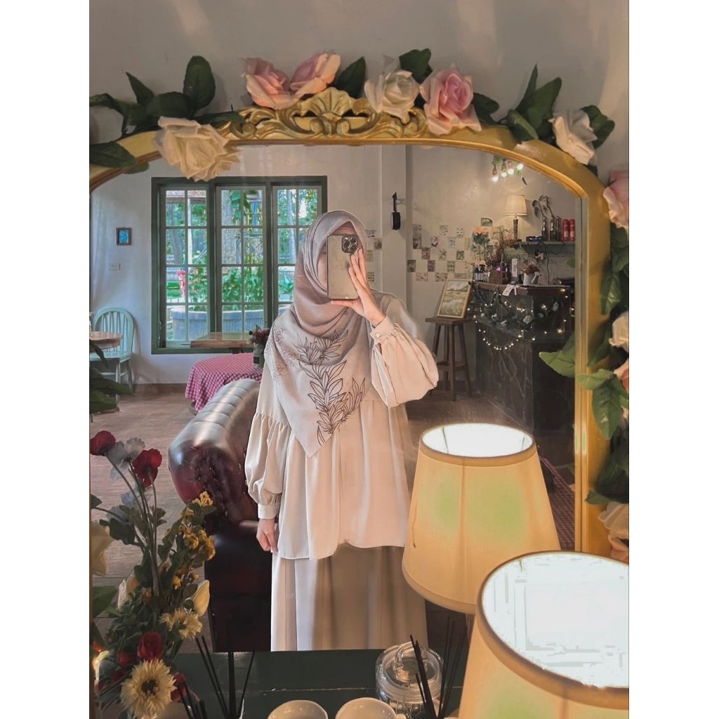 GAMIS ONE SET SETELAN ROK TUNIK BAHAN SABRINA GAMIS REMAJA LEBARAN TERBARU 2026 SERAGAM POLOS