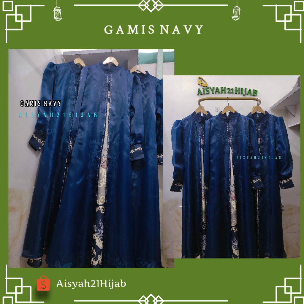 Aisyah21hijab | Gamis N A V Y | Gamis Rompi | Gamis Kekinian