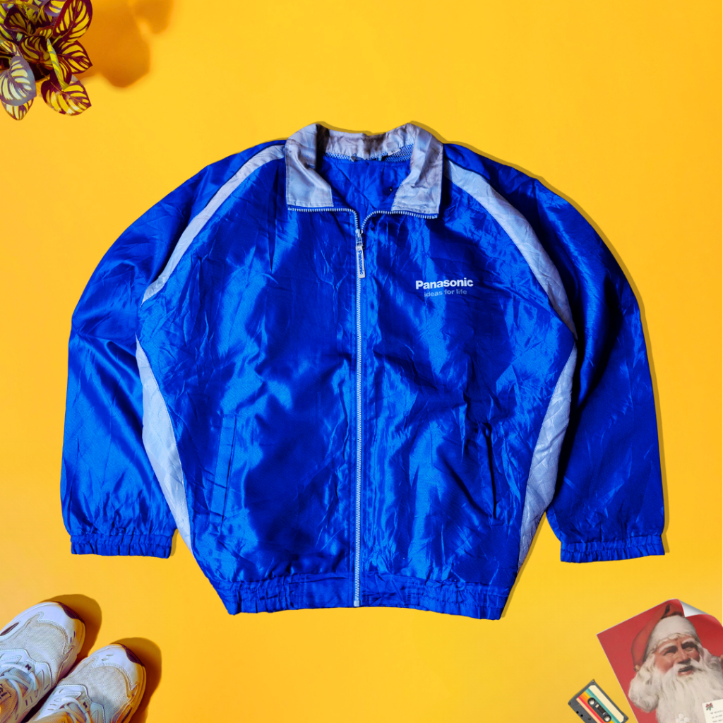 Jacket Windbreaker Casual Pria Panas*nic Sport Vint4g3 Size Jumbo XL ke XXL / LD 132 3 layer