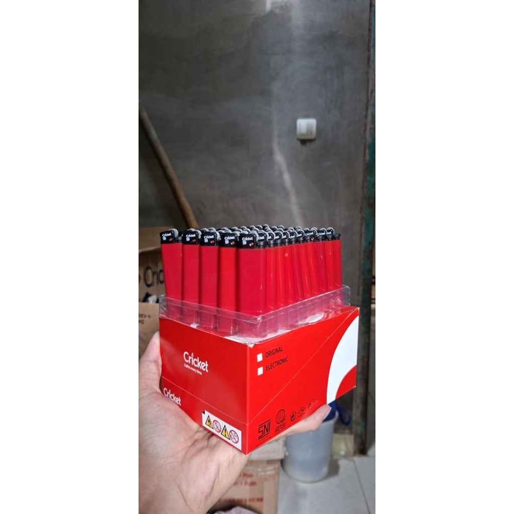 korek cricket merah roda polos