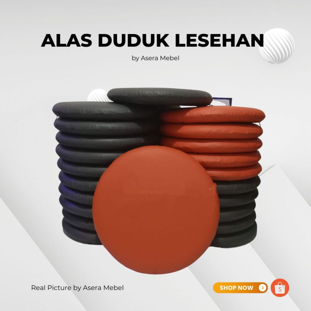 alas/bantal duduk lesehan sofa/kursi/matras model bulat tumpul bahan kain Oskar/kulit sintetis isian