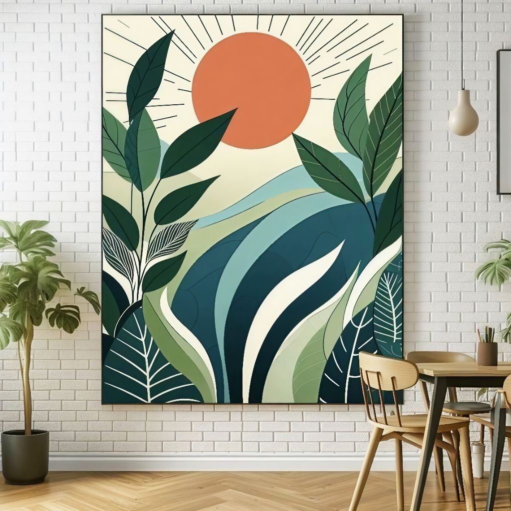 hiasan dinding lukisan abstrak aesthetic