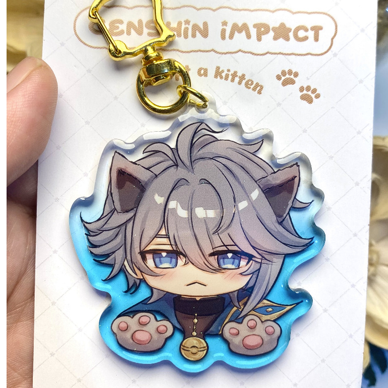 Genshin Impact Alhaitham Epoxy Keychain ~Jelly Kitten Series~ by shuucreaming | Genshin Alhaitham Ke