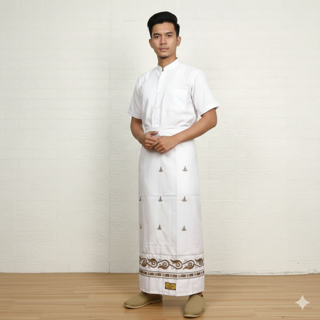 Wadimor - Sarung Wadimor Bordir Motif Kerawang Gayo Putih
