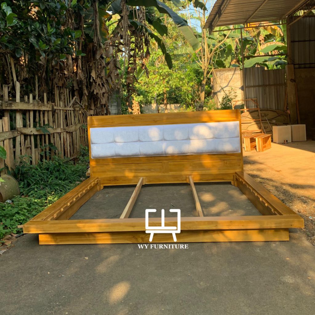 dipan tempat tidur minimalis kayu jati, dipan minimalis kayu jati, dipan tempat tidur kayu jati komb