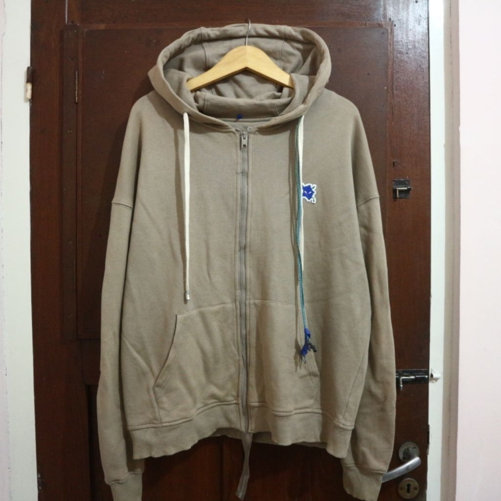 ADER Error Vader Logo Beige Zip Hoodie