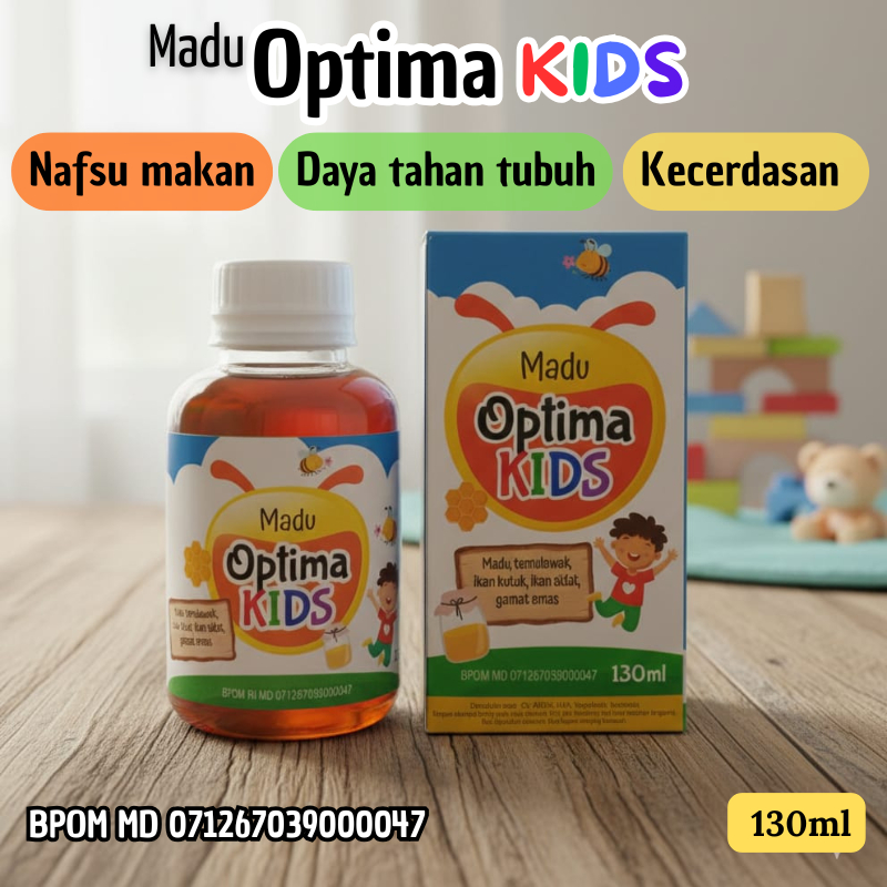 Madu OPTIMA KIDS Madu Temulawak Ikan Sidat dan Kutuk Madu Forkids Vitamin Penambah Nafsu Makan Berat