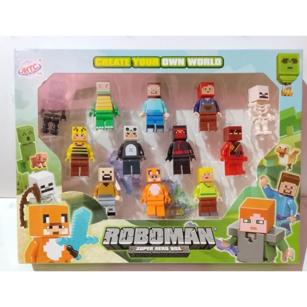 roboman minicraf box 12 pcs/lego minicraf/action figure minicraf
