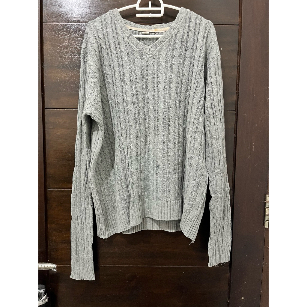 Grey Cable Knit Sweater