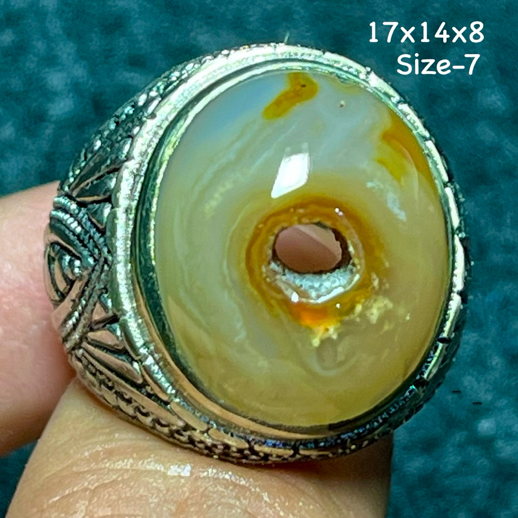 Cincin Batu Akik Natural Sulaiman Combong (Asli Alam)