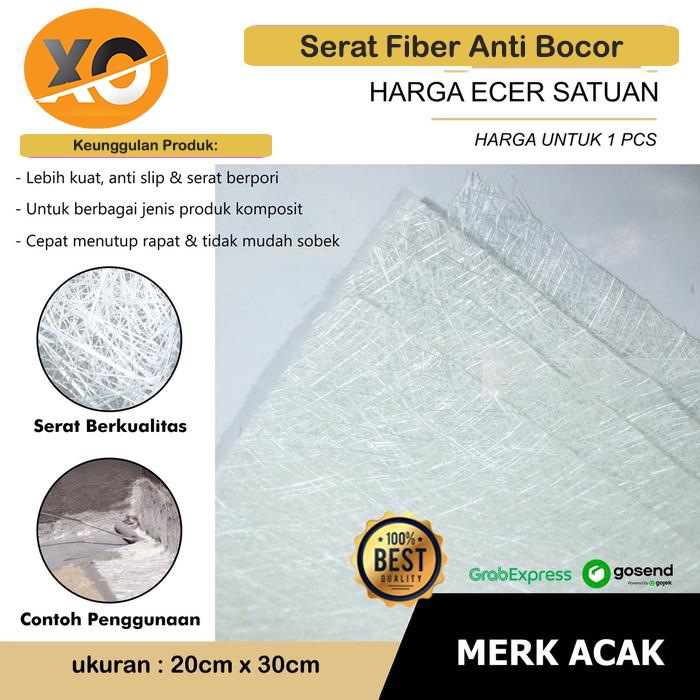 Serat Fiber Aquaproof Lembaran Fiberglass Matt Anti Bocor Penambal Atap Genteng Asbes Rembes Polyest