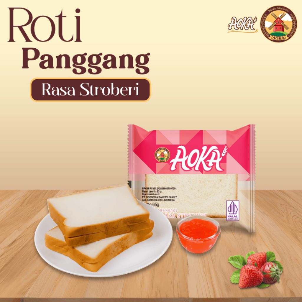 DISTRIBUTOR ROTI AOKA PANGGANG STROBERI GROSIR TERMURAH