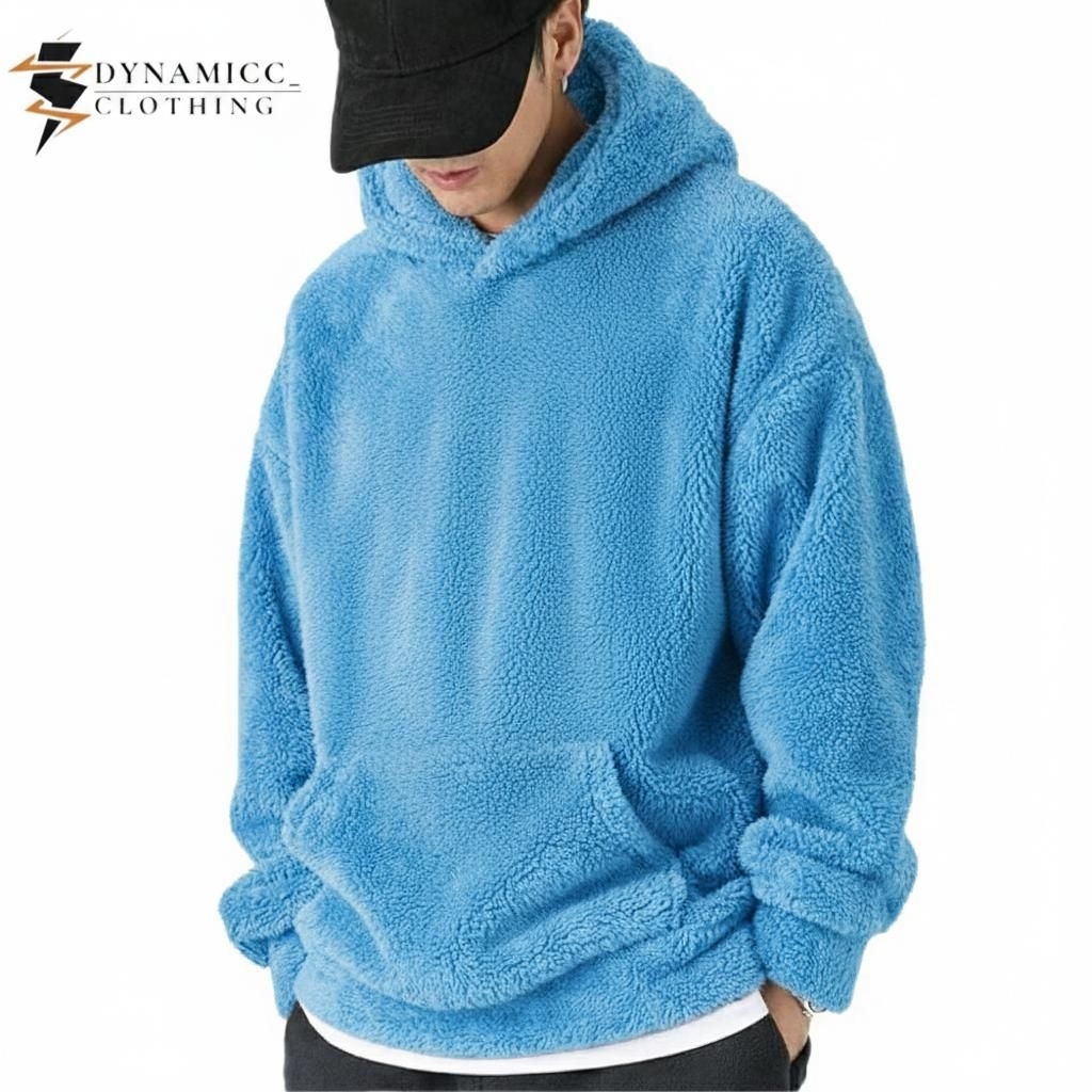 Jaket Hoodie Sherpa Polos Dewasa Unisex dynamicc_ | Jaket Hoodie Bulu Sherpa Premium | Jaket Hangat 