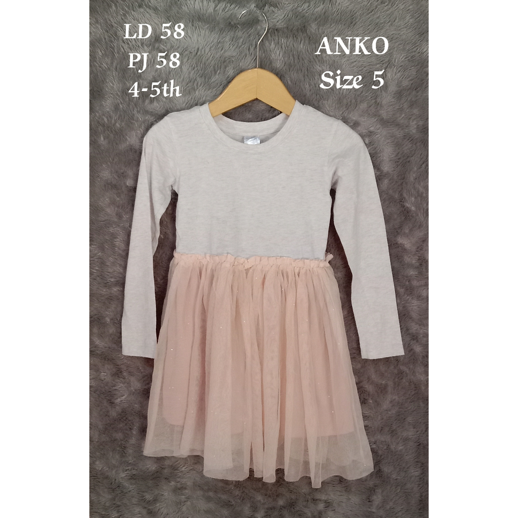 Atasan tunik tile Warna -peach- anak usia 4-5th -ANKO-
