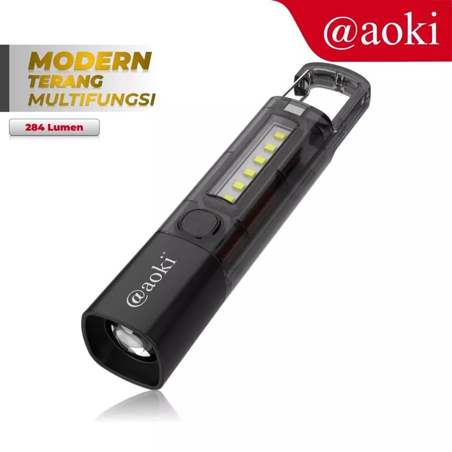 AOKI Senter LED Multifungsi 4 Mode