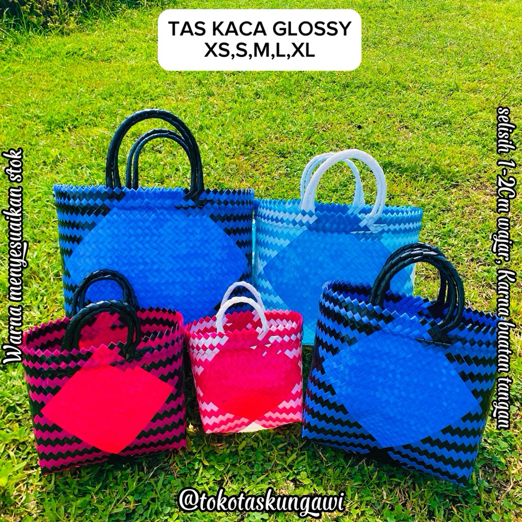 TAS ANYAMAN KACA GLOSSY SmXS,S,M,L,XL ( Tas Hajatan, Belanja, Syukuran )