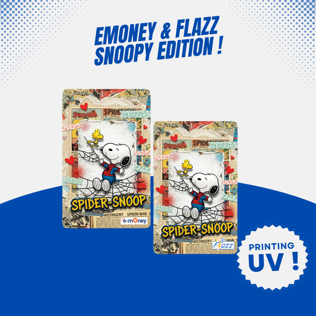 Emoney / Flazz Gen 2 Custom Edisi Spider Snoopy - Kartu Etoll Mandiri BCA GEN 2 Support NFC