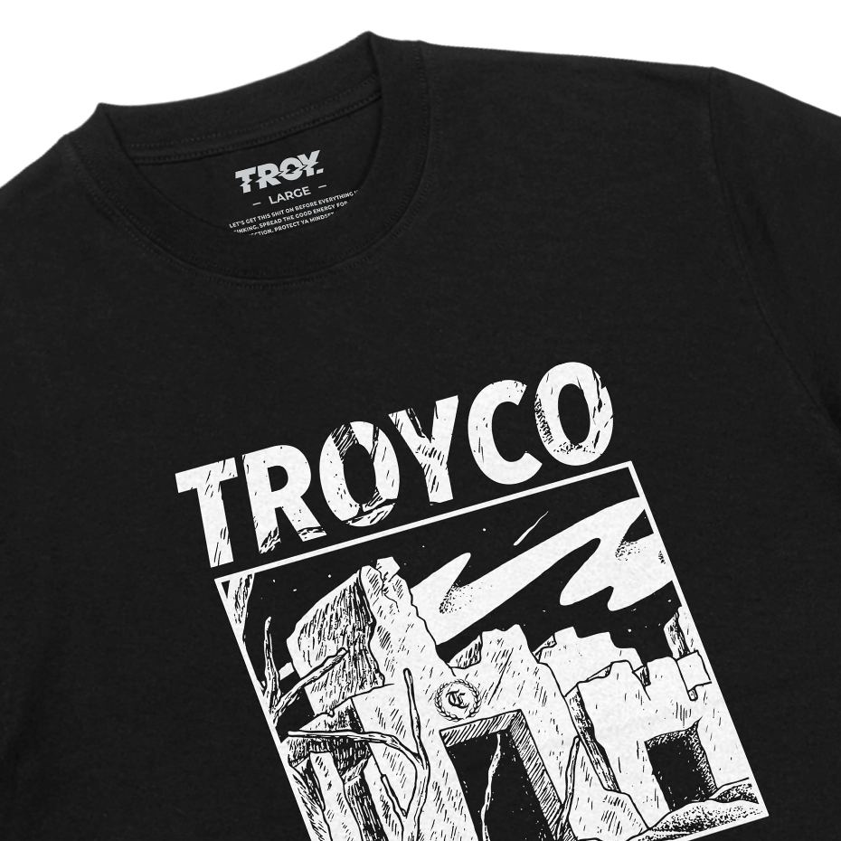 Troy Company Tshirt Black Entrance - Kaos Lengan Pendek Kaos Hitam MTD 3527