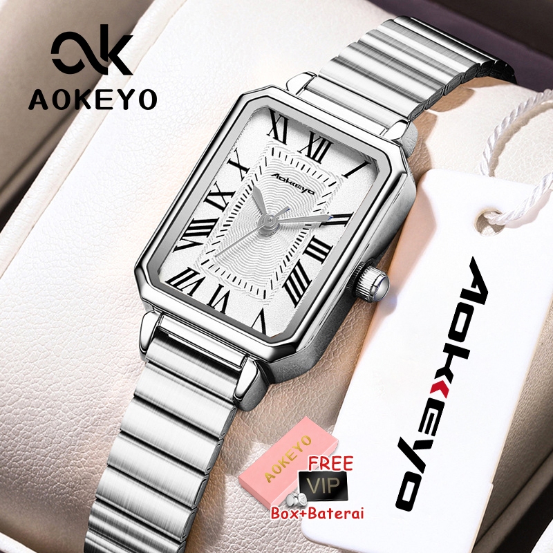 AOKEYO F056 Jam Tangan Wanita Rome Pointer Elegant Originial Mewah Jam Tangan Cewek