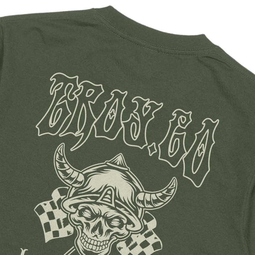 Troy Company Tshirt Army Green Born to Ride - Kaos Lengan Pendek Kaos Hijau Army MTD 3523