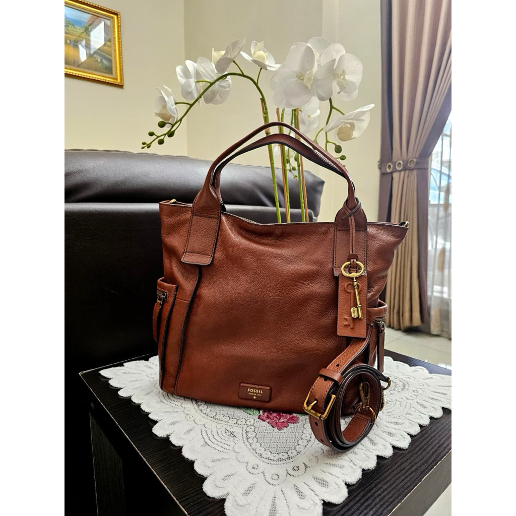 Preloved Second Tas Wanita Fossil Emerson Large Original Bekas