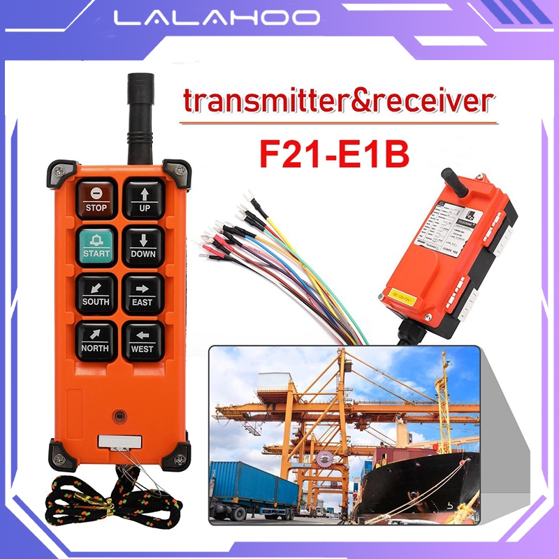 [Ready&Garansi 1Tahun]220V 380V 12-72v F21-E1B Remote Wireless Industrial Hoist Crane Push Button 1 