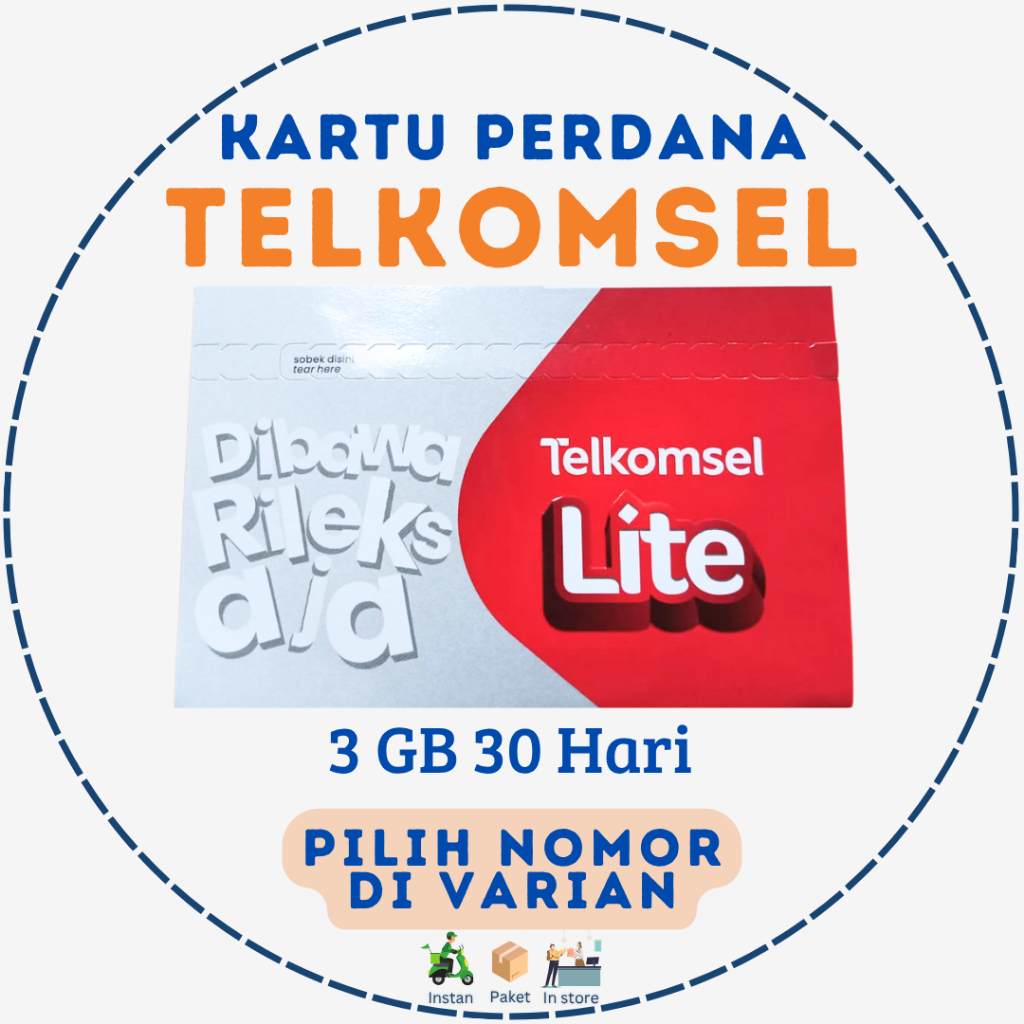 |PILIH NOMOR| Kartu Perdana Telkomsel Lite 3GB 30 Hari Pilih Nomor Sendiri