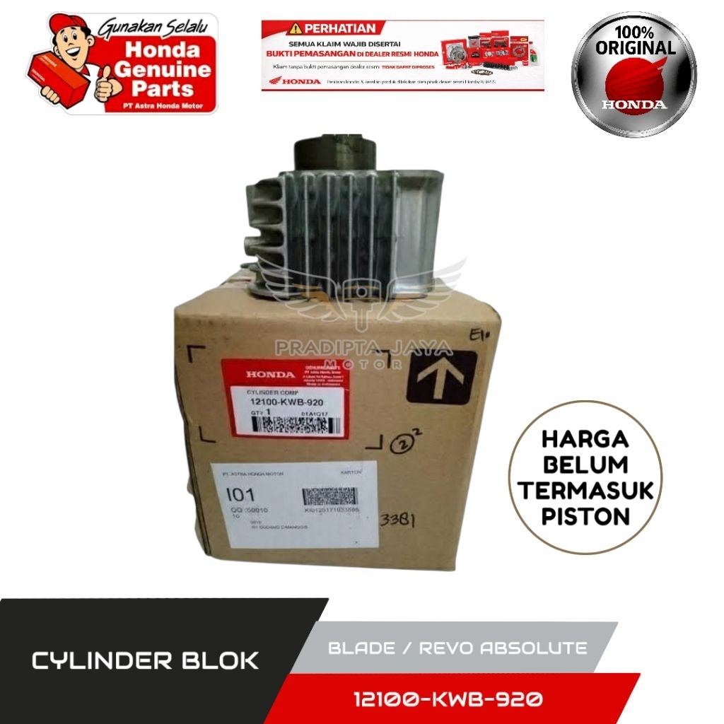 Blok Seher KWB BLADE REVO ABSOLUTE ORI Original AHM - 12100KWB920 - Cylinder Block Buring